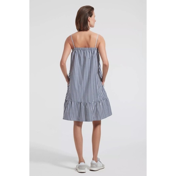 ATM • Anthony Thomas Melillo • Striped Poplin Dress in Marina White Stripe - Picture 3 of 8